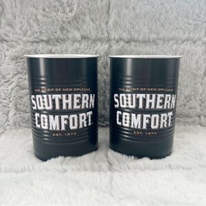 Southern Comfort Whiskey Promo Tin Can Mug Cup Drink 16 oz Pair Set